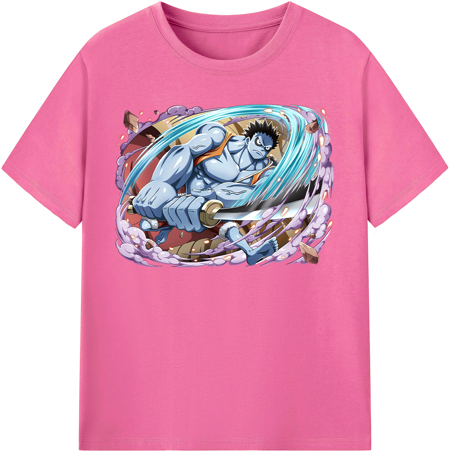 ワンピース モンキー・D・ルフィ ONE PIECE Monkey D. Luffy レディースカジュアルプリントTシャツ（綿100％）